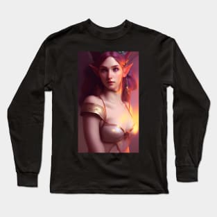 Beautiful Fantasy Elf Warrior Long Sleeve T-Shirt